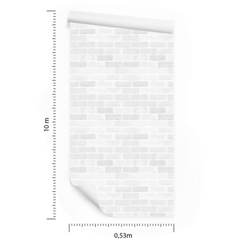 Tapeta Cegła Biało-Szara