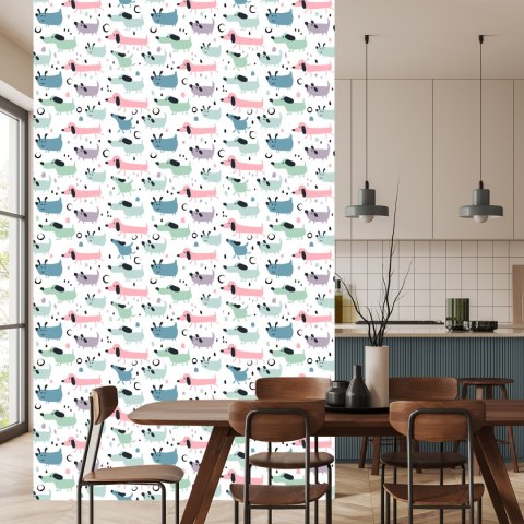 Tapeta Dla Dzieci - Kolorowe Wesołe Pieski