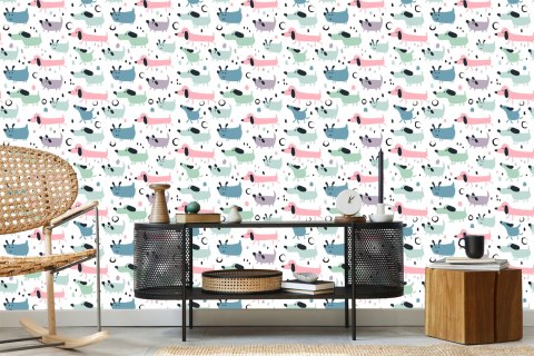 Tapeta Dla Dzieci - Kolorowe Wesołe Pieski