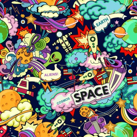 Tapeta Dla Dzieci-Kosmos ,Kreskówka