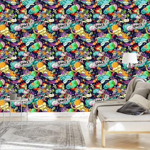 Tapeta Dla Dzieci-Kosmos ,Kreskówka