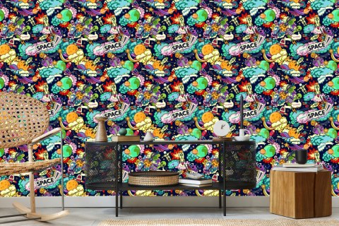 Tapeta Dla Dzieci-Kosmos ,Kreskówka