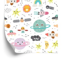 Tapeta Dla Dzieci-Planety, Gwiazdy, Rakiety I Satelity