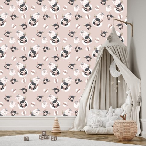 Tapeta Indianki Z Króliczkami I Piórkami