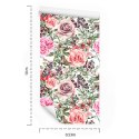 Tapeta Kolorowe Róże I Peonie-Akwarela