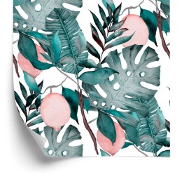 Tapeta Liście Owoce Akwarela