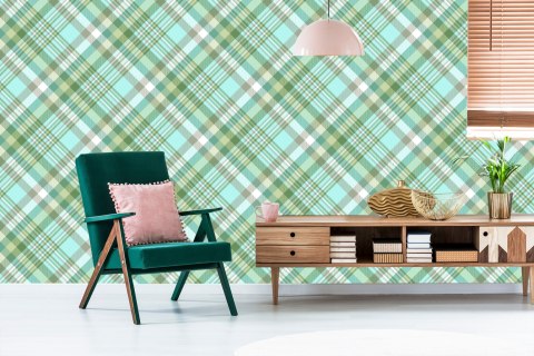 Tapeta Modna Kolorowa Krata