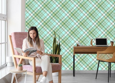 Tapeta Modna Kolorowa Krata