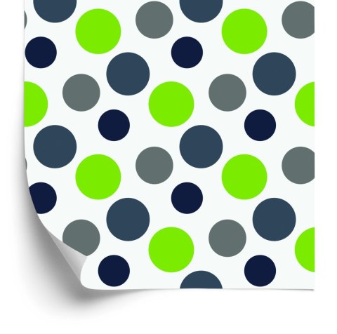 Tapeta Szare I Zielone Kropki