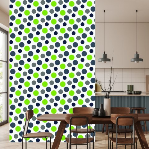 Tapeta Szare I Zielone Kropki