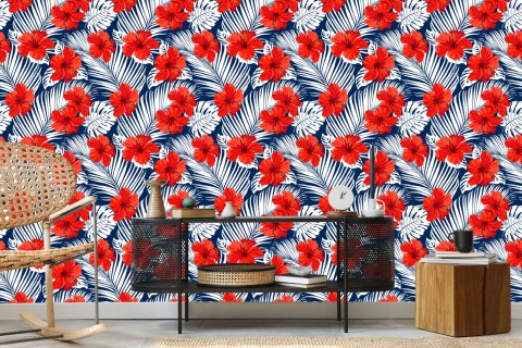 Tapeta Tropikalne Kwiaty I Liście