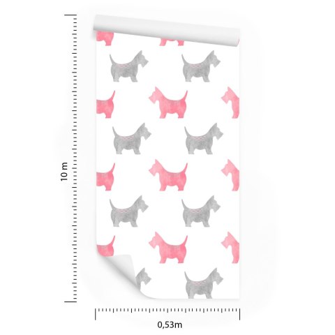 Tapeta Akwarelowe Sylwetki Terierów Szkockich