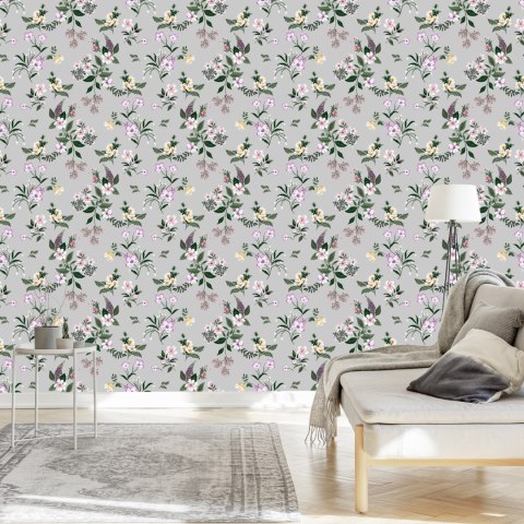 Tapeta Delikatne Kolorowe Kwiaty