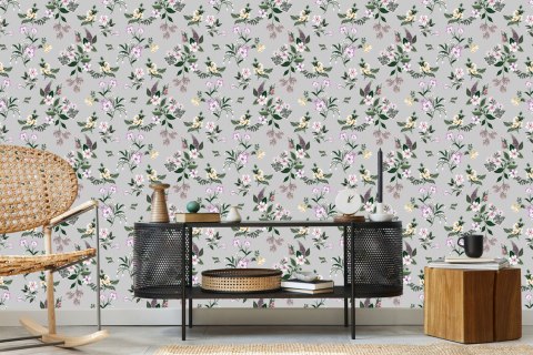 Tapeta Delikatne Kolorowe Kwiaty