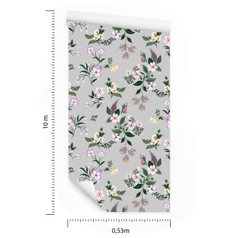 Tapeta Delikatne Kolorowe Kwiaty