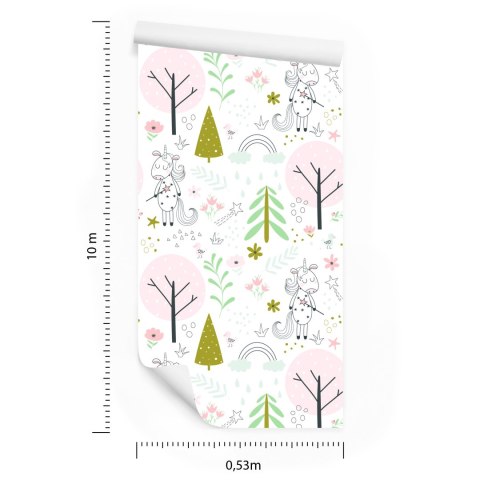 Tapeta Dla Dzieci - Jednorożce W Magicznym Lesie