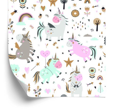 Tapeta Dla Dzieci - Kolorowe Jednorożce