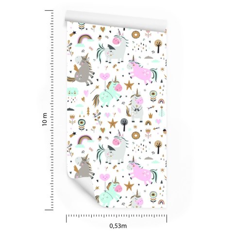 Tapeta Dla Dzieci - Kolorowe Jednorożce