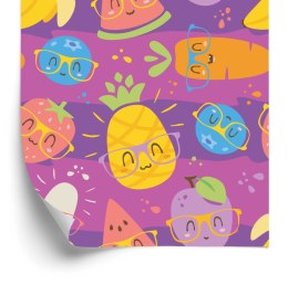 Tapeta Dla Dzieci - Kolorowe Owoce I Warzywa W Okularach