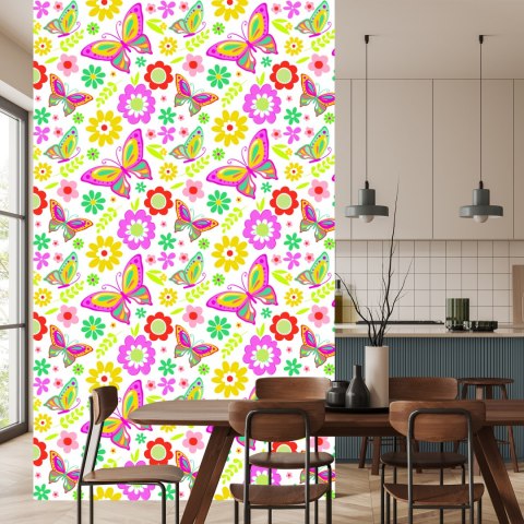 Tapeta Dla Dzieci - Motyle I Kwiaty