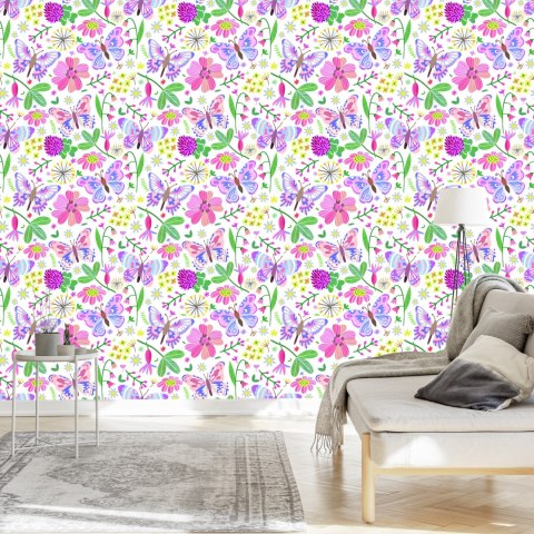 Tapeta Dla Dzieci - Motylki Na Łące