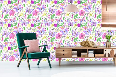 Tapeta Dla Dzieci - Motylki Na Łące