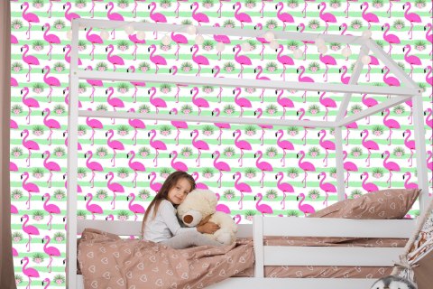 Tapeta Dla Dzieci - Różowe Flamingi