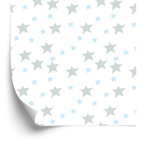 Tapeta Dla Dzieci - Szare I Niebieskie Gwiazdki