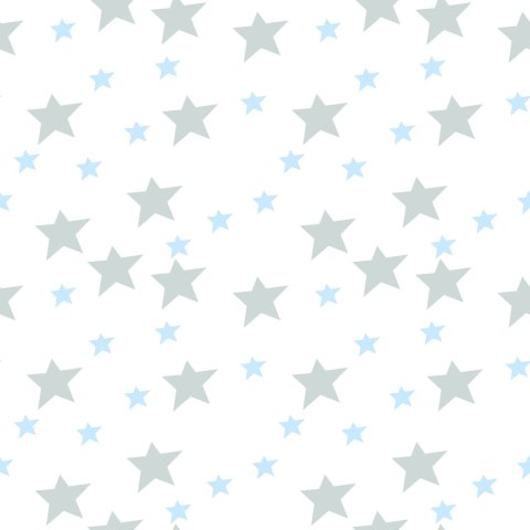 Tapeta Dla Dzieci - Szare I Niebieskie Gwiazdki