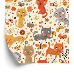 Tapeta Dla Dzieci - Zabawne Kolorowe Kotki