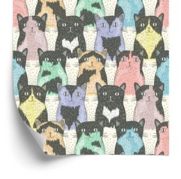 Tapeta Dla Dzieci - Zabawne Kotki - Styl Skandynawski