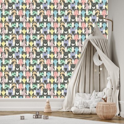 Tapeta Dla Dzieci - Zabawne Kotki - Styl Skandynawski