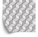 Tapeta Geometryczna-Czarno-Białe Sześciany
