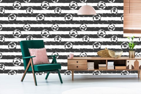 Tapeta Piłka Nożna Na Tle Pasków