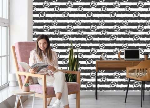 Tapeta Piłka Nożna Na Tle Pasków