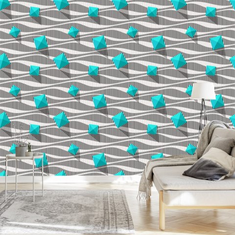 Tapeta Piramidy Na Czarno - Białym Tle - Efekt 3D