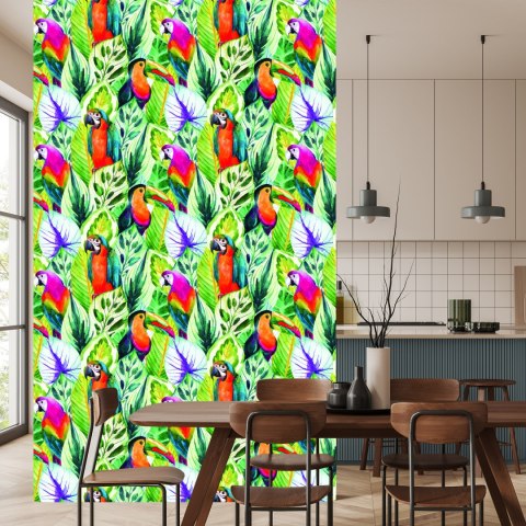 Tapeta Tropikalne Liście I Ptaki