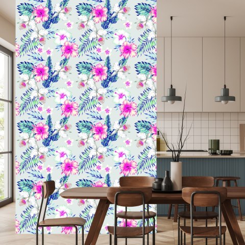 Tapeta Egzotyczne Kwiaty I Liście