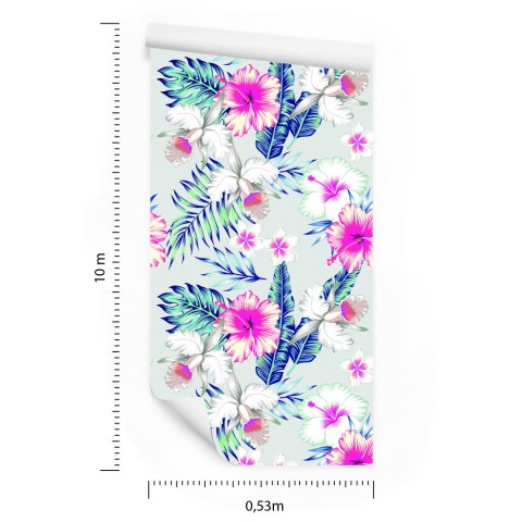 Tapeta Egzotyczne Kwiaty I Liście