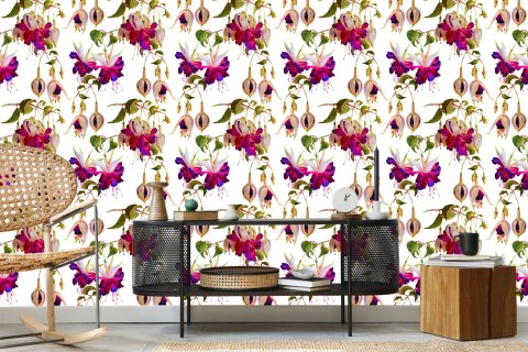 Tapeta Kwiaty Fuksja Natura Przyroda Do Salonu