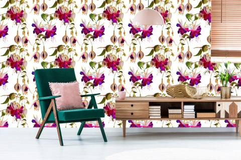 Tapeta Kwiaty Fuksja Natura Przyroda Do Salonu