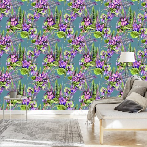 Tapeta Kwiaty Polne, Liście