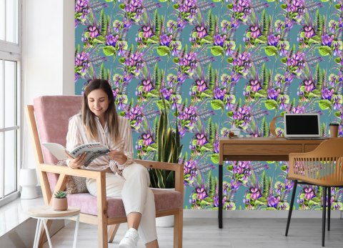 Tapeta Kwiaty Polne, Liście