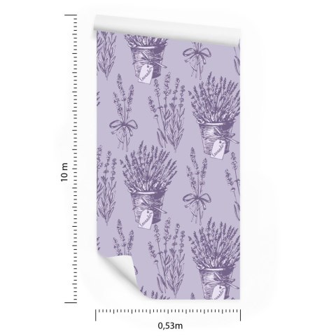 Tapeta Lawenda W Stylu Retro