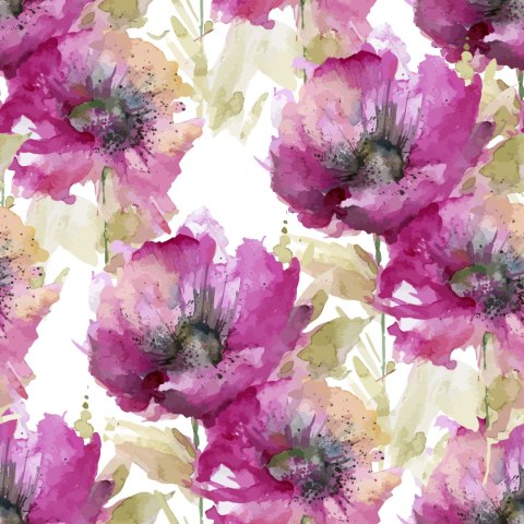 Tapeta Maki Malowane Akwarelą