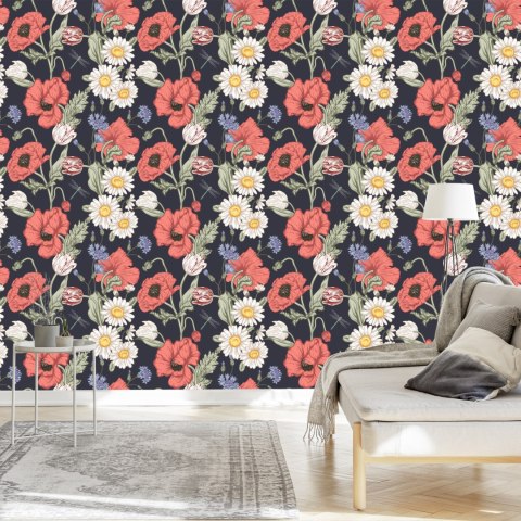 Tapeta Tulipany, Maki, Chabry I Stokrotki