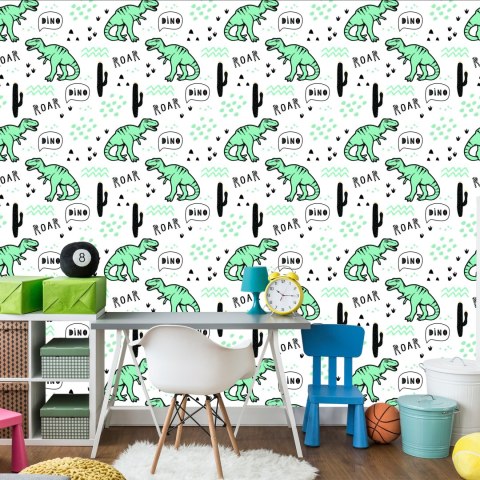 Tapeta W Dinozaury, Kaktusy, Do Pokoju Dziecka