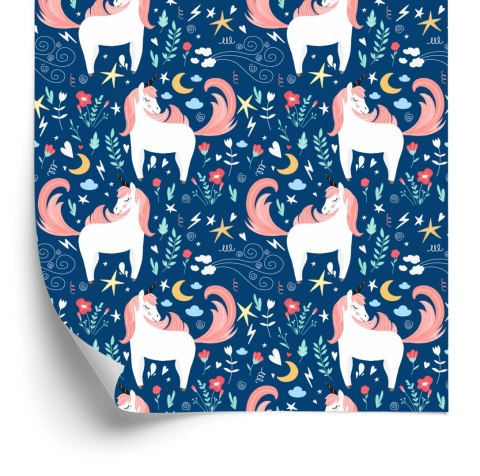 Tapeta Dla Dzieci - Jednorożce I Roślinki