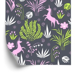 Tapeta Dla Dzieci - Jednorożce I Rośliny