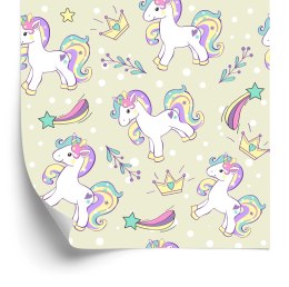 Tapeta Dla Dzieci - Jednorożce Na Tle Spadających Gwiazd